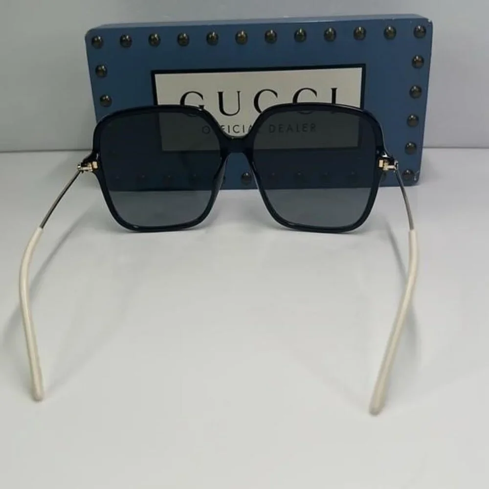 💯- New Authentic Gucci Grey Butterfly Ladies Sunglasses GG1267SA 001 60